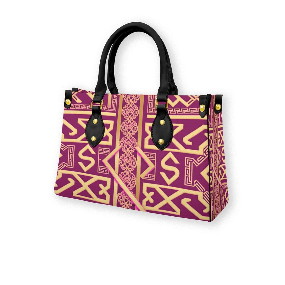 Chic Geometric Pink and Black Tote Bag